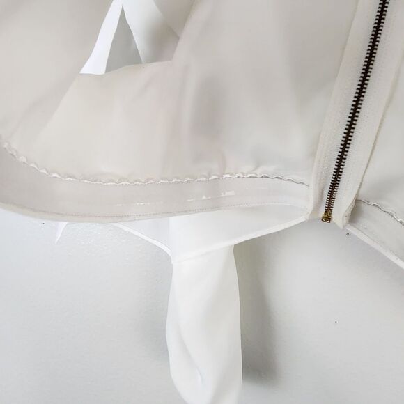 Robert Rodriguez White High Neck Chiffon Blouse with Built-in Halter Bra MED - Picture 9 of 12